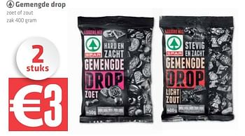 Aanbiedingen Gemengde drop - Spar - Geldig van 27/12/2016 tot 04/01/2017 bij Attent