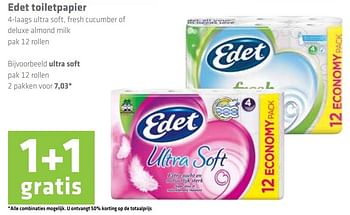 Aanbiedingen Edet toiletpapier - Edet - Geldig van 27/12/2016 tot 04/01/2017 bij Attent