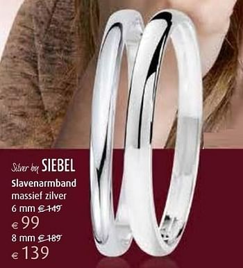 Aanbiedingen Siebel slavenarmband massief zilver 6 mm - Huismerk - Siebel Juweliers - Geldig van 12/12/2016 tot 05/01/2017 bij Siebel Juweliers