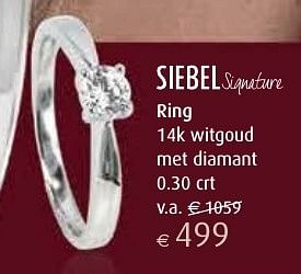 Aanbiedingen Siebel ring 14k witgoud - Huismerk - Siebel Juweliers - Geldig van 12/12/2016 tot 05/01/2017 bij Siebel Juweliers