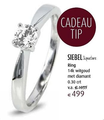 Aanbiedingen Siebel ring 14k witgoud met diamant 0.30 crt - Huismerk - Siebel Juweliers - Geldig van 12/12/2016 tot 05/01/2017 bij Siebel Juweliers