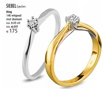Aanbiedingen Siebel ring 14k witgoud met diamant v.a. 0.05 crt - Huismerk - Siebel Juweliers - Geldig van 12/12/2016 tot 05/01/2017 bij Siebel Juweliers