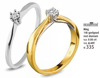 Aanbiedingen Diamonde ring 14k geelgoud met diamant v.a. 0.08 crt - Huismerk - Siebel Juweliers - Geldig van 12/12/2016 tot 05/01/2017 bij Siebel Juweliers