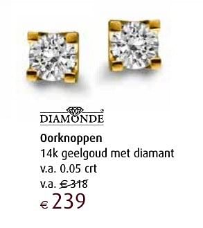 Aanbiedingen Oorknoppen 14k geelgoud met diamant v.a. 0.05 crt - Huismerk - Siebel Juweliers - Geldig van 12/12/2016 tot 05/01/2017 bij Siebel Juweliers