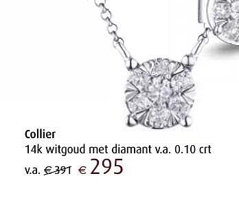 Aanbiedingen Collier 14k witgoud met diamant v.a. 0.10 crt - Huismerk - Siebel Juweliers - Geldig van 12/12/2016 tot 05/01/2017 bij Siebel Juweliers