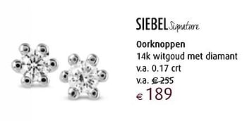 Aanbiedingen Oorknoppen 14k witgoud met diamant v.a. 0.17 crt - Huismerk - Siebel Juweliers - Geldig van 12/12/2016 tot 05/01/2017 bij Siebel Juweliers