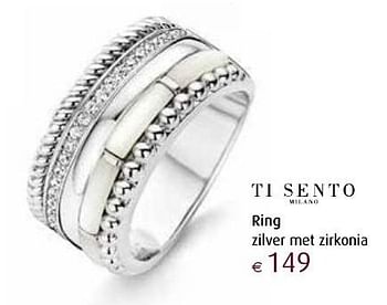 Aanbiedingen Ring zilver met zirkonia - Ti Sento - Geldig van 12/12/2016 tot 05/01/2017 bij Siebel Juweliers