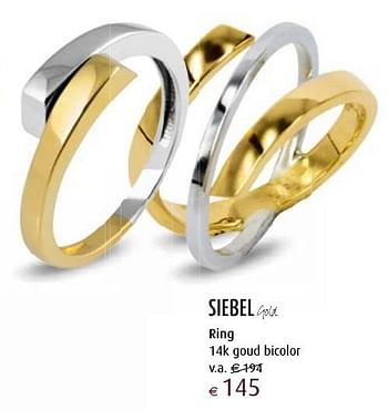 Aanbiedingen Ring 14k goud bicolor - Huismerk - Siebel Juweliers - Geldig van 12/12/2016 tot 05/01/2017 bij Siebel Juweliers