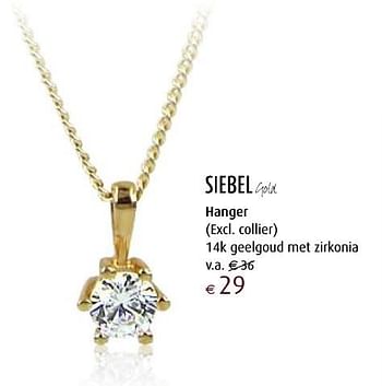 Aanbiedingen Hanger 14k geelgoud met zirkonia - Huismerk - Siebel Juweliers - Geldig van 12/12/2016 tot 05/01/2017 bij Siebel Juweliers