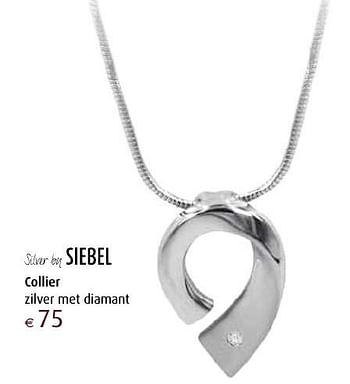 Aanbiedingen Collier zilver met diamant - Huismerk - Siebel Juweliers - Geldig van 12/12/2016 tot 05/01/2017 bij Siebel Juweliers