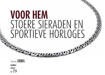 Aanbiedingen Collier zilver - Huismerk - Siebel Juweliers - Geldig van 12/12/2016 tot 05/01/2017 bij Siebel Juweliers