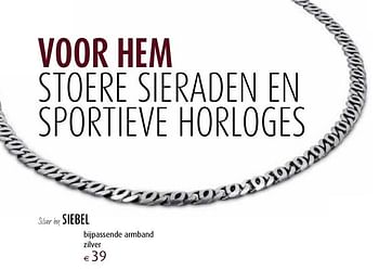 Aanbiedingen Bijpassende armband zilver - Huismerk - Siebel Juweliers - Geldig van 12/12/2016 tot 05/01/2017 bij Siebel Juweliers