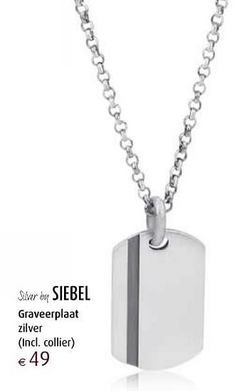 Aanbiedingen Graveerplaat zilver - Huismerk - Siebel Juweliers - Geldig van 12/12/2016 tot 05/01/2017 bij Siebel Juweliers