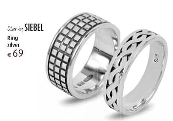 Aanbiedingen Ring zilver - Huismerk - Siebel Juweliers - Geldig van 12/12/2016 tot 05/01/2017 bij Siebel Juweliers