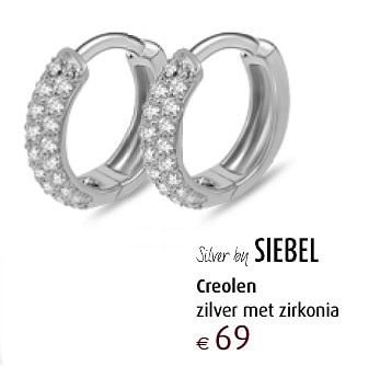 Aanbiedingen Creolen zilver met zirkonia - Huismerk - Siebel Juweliers - Geldig van 12/12/2016 tot 05/01/2017 bij Siebel Juweliers