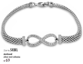 Aanbiedingen Armband zilver met zirkonia - Huismerk - Siebel Juweliers - Geldig van 12/12/2016 tot 05/01/2017 bij Siebel Juweliers