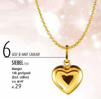 Aanbiedingen Hanger 14k geelgoud - Huismerk - Siebel Juweliers - Geldig van 12/12/2016 tot 05/01/2017 bij Siebel Juweliers