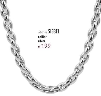 Aanbiedingen Collier zilver - Huismerk - Siebel Juweliers - Geldig van 12/12/2016 tot 05/01/2017 bij Siebel Juweliers