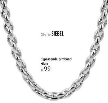 Aanbiedingen Bijpassende armband zilver - Huismerk - Siebel Juweliers - Geldig van 12/12/2016 tot 05/01/2017 bij Siebel Juweliers