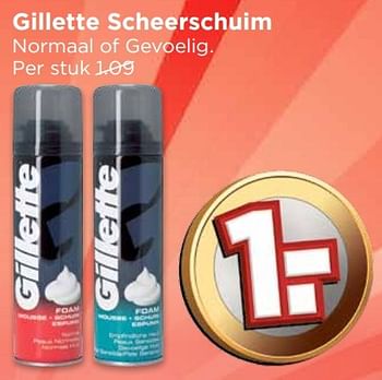Aanbiedingen Gillette scheerschuim normaal of gevoelig - Gillette - Geldig van 01/01/2017 tot 07/01/2017 bij Vomar
