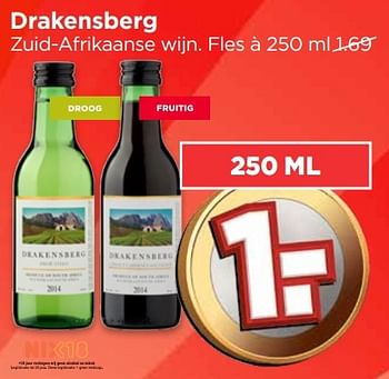 Aanbiedingen Drakensberg zuid-afrikaanse wijn - Rode wijnen - Geldig van 01/01/2017 tot 07/01/2017 bij Vomar