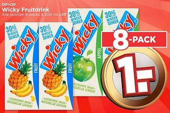 Aanbiedingen Wicky fruitdrink - Wicky - Geldig van 01/01/2017 tot 07/01/2017 bij Vomar