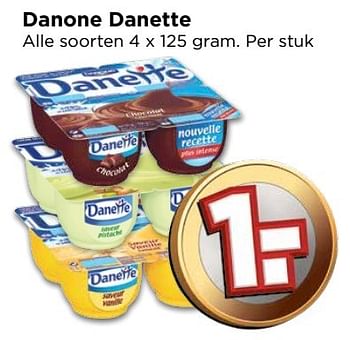 Aanbiedingen Danone danette - Danone - Geldig van 01/01/2017 tot 07/01/2017 bij Vomar