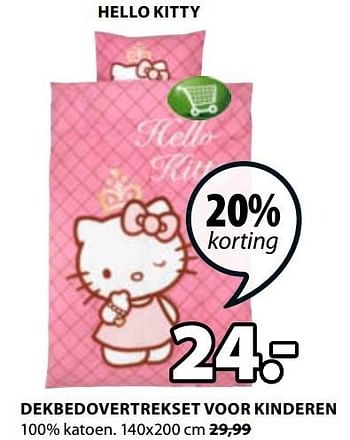 Aanbiedingen Dekbedovertrekset voor kinderen hello kitty - Hello kitty - Geldig van 24/12/2016 tot 08/01/2017 bij Jysk