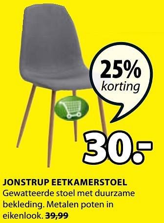 Aanbiedingen Jonstrup eetkamerstoel - Huismerk - Jysk - Geldig van 24/12/2016 tot 08/01/2017 bij Jysk