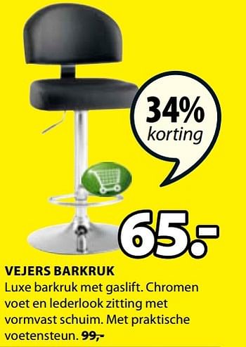 Aanbiedingen Vejers barkruk - Huismerk - Jysk - Geldig van 24/12/2016 tot 08/01/2017 bij Jysk