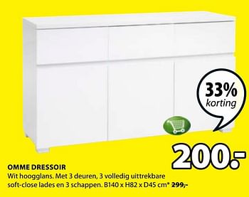 Aanbiedingen Omm e dressoir - Huismerk - Jysk - Geldig van 24/12/2016 tot 08/01/2017 bij Jysk