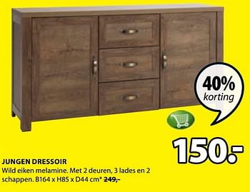 Aanbiedingen Jungen dressoir - Huismerk - Jysk - Geldig van 24/12/2016 tot 08/01/2017 bij Jysk