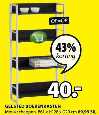 Aanbiedingen Gelsted boekenkasten - Huismerk - Jysk - Geldig van 24/12/2016 tot 08/01/2017 bij Jysk