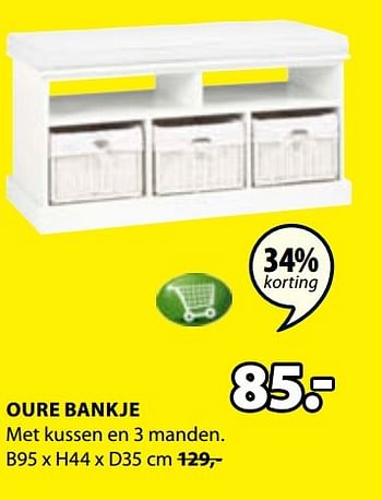 Aanbiedingen Oure bankje - Huismerk - Jysk - Geldig van 24/12/2016 tot 08/01/2017 bij Jysk