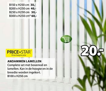 Aanbiedingen Andammen lamellen - Huismerk - Jysk - Geldig van 24/12/2016 tot 08/01/2017 bij Jysk