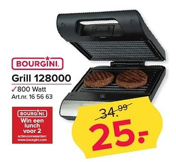 Aanbiedingen Bourgini grill 128000 - Bourgini - Geldig van 25/12/2016 tot 08/01/2017 bij Kijkshop