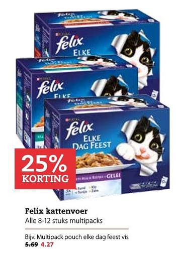 Aanbiedingen Felix kattenvoer multipack pouch elke dag feest vis - Felix - Geldig van 26/12/2016 tot 08/01/2017 bij Boerenbond