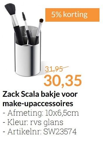 Aanbiedingen Zack scala bakje voor make-upaccessoires - Zack - Geldig van 01/01/2017 tot 31/01/2017 bij Sanitairwinkel