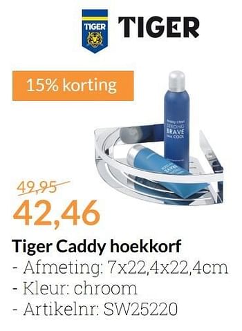 Aanbiedingen Tiger caddy hoekkorf - Tiger - Geldig van 01/01/2017 tot 31/01/2017 bij Sanitairwinkel