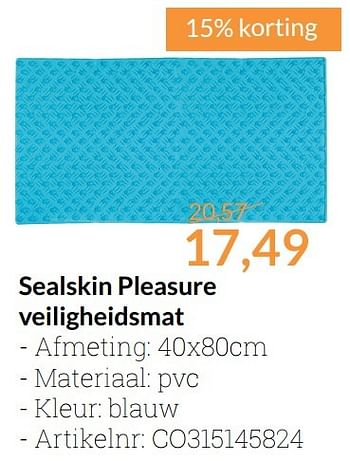 Aanbiedingen Sealskin pleasure veiligheidsmat - Sealskin - Geldig van 01/01/2017 tot 31/01/2017 bij Sanitairwinkel