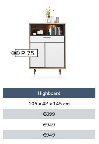 Aanbiedingen Highboard - Huismerk - Xooon - Geldig van 01/12/2016 tot 30/04/2017 bij Xooon