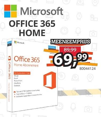 Aanbiedingen Office 365 home - Microsoft - Geldig van 27/12/2016 tot 09/01/2017 bij Paradigit
