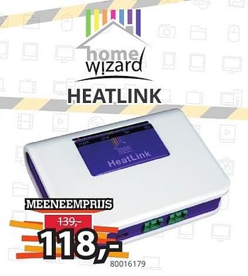 Aanbiedingen Heatlink - HomeWizard - Geldig van 27/12/2016 tot 09/01/2017 bij Paradigit