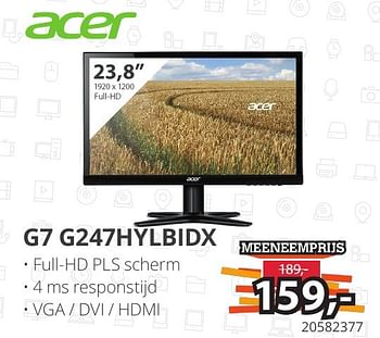 Aanbiedingen Acer g7 g247hylbidx - Acer - Geldig van 27/12/2016 tot 09/01/2017 bij Paradigit