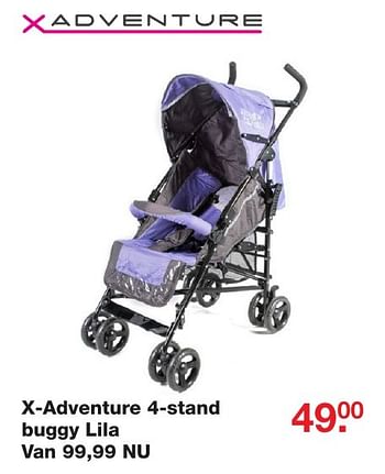 Aanbiedingen X-adventure 4-stand buggy lila - Xadventure - Geldig van 25/12/2016 tot 09/01/2017 bij Baby & Tiener Megastore