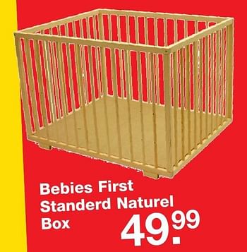 Aanbiedingen Bebies first standerd naturel - bebiesfirst - Geldig van 25/12/2016 tot 09/01/2017 bij Baby & Tiener Megastore