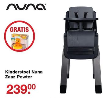Aanbiedingen Kinderstoel nuna zaaz pewter - Nuna - Geldig van 25/12/2016 tot 09/01/2017 bij Baby & Tiener Megastore