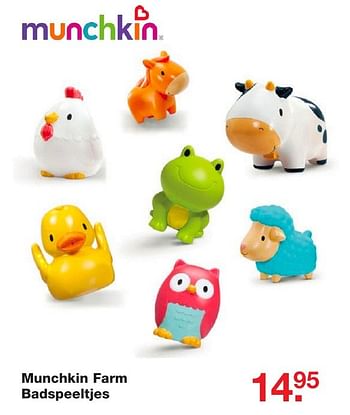 Aanbiedingen Munchkin farm badspeeltjes - Munchkin - Geldig van 25/12/2016 tot 09/01/2017 bij Baby & Tiener Megastore