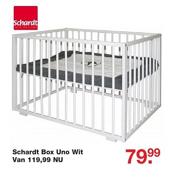 Aanbiedingen Schardt box uno wit - Schardt - Geldig van 25/12/2016 tot 09/01/2017 bij Baby & Tiener Megastore