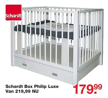 Aanbiedingen Schardt box philip luxe - Schardt - Geldig van 25/12/2016 tot 09/01/2017 bij Baby & Tiener Megastore